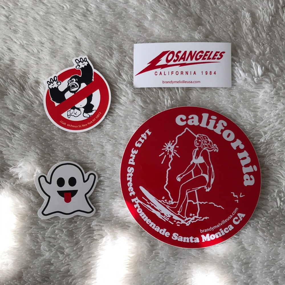 Red and White sticker set
